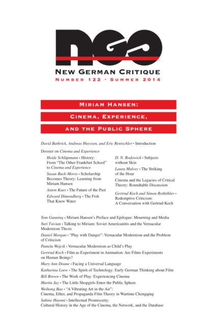 Miriam Hansen : Cinema, Experience, and the Public Sphere, Paperback / softback Book