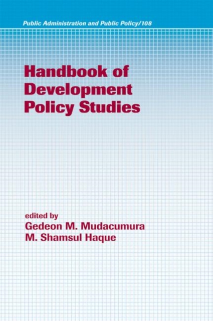 Handbook of Development Policy Studies, Hardback Book