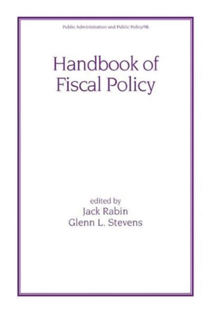 Handbook of Fiscal Policy, Hardback Book