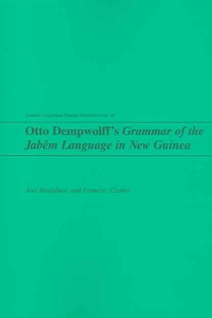 Otto Dempwolff's Grammar of the Jabem Language in New Guinea, Paperback / softback Book