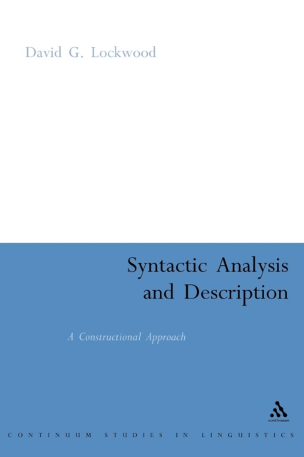 Syntactic Analysis and Description : A Constructional Approach, Paperback / softback Book