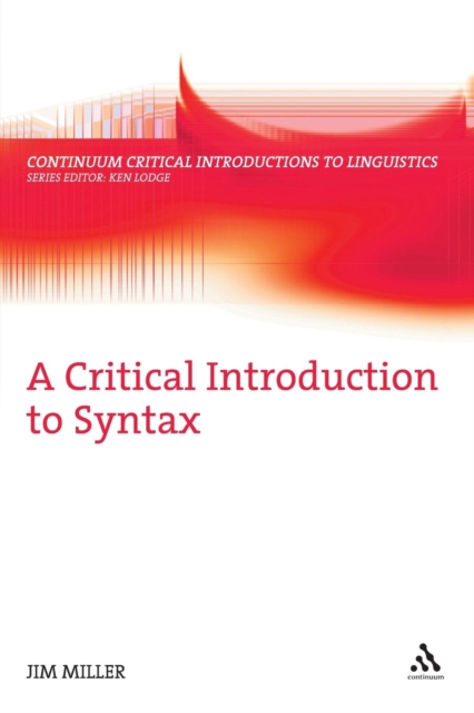 A Critical Introduction to Syntax, Paperback / softback Book