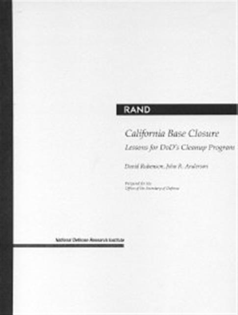 California Base Closure : Lessons for DOD's Cleanup Program, Paperback / softback Book