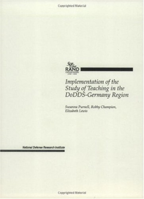 Implementation of the Study of Teaching in the Dodds-Germany Region, Paperback Book