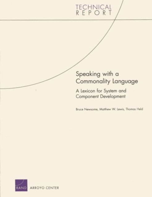 Speaking with a Commonality Language : a Lexicon for System and Component Development, Paperback / softback Book