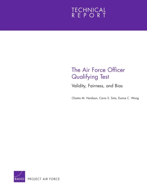 The Air Force Officer Qualifying Test : Validity, Fairness and Bias, Paperback / softback Book