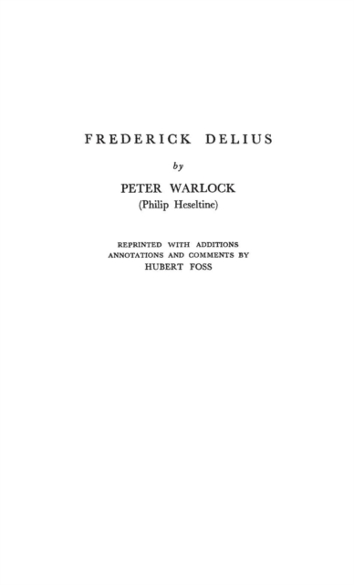 Frederick Delius, Hardback Book