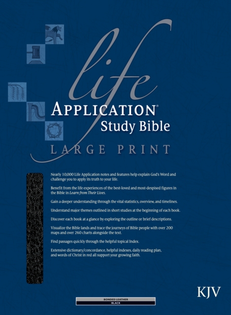 KJV Life Application Study Bible Large Print, Burgundy, Leather / fine binding Book