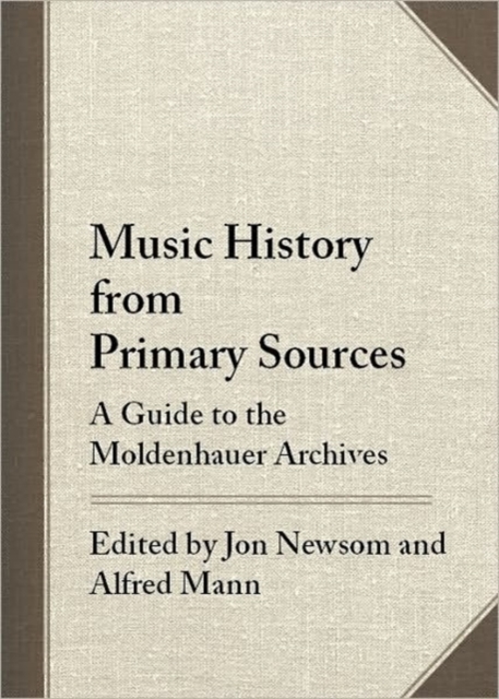 Music History from Primary Sources, Hardback Book