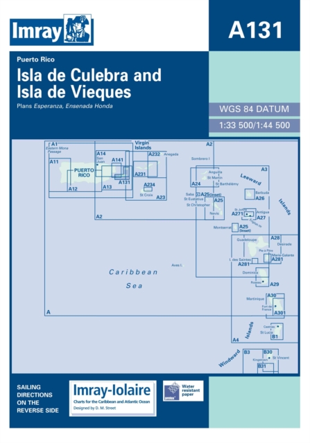 Imray Iolaire Chart A131 : Isla De Culebra and Isla De Vieques, Sheet map, folded Book