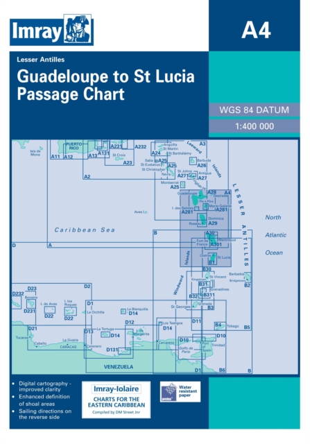 Imray Iolaire Chart A4 : Guadeloupe to St Lucia, Sheet map, folded Book