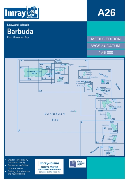 Imray Iolaire Chart A26 : Barbuda - South West Coast, Sheet map, folded Book