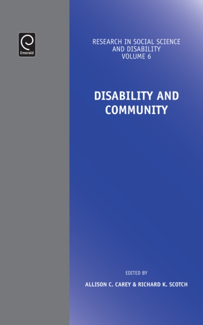 Disability and Community, Hardback Book