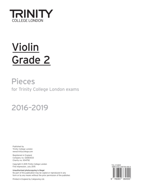 Violin Exam Pieces Grade 2 2016-2019, Sheet music Book