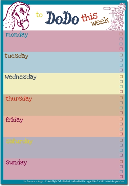 Dodo Weekly to Do Do Reminder List Planner Pad - Classic : 52 Pages for a Year's Worth of Memos, Notes and Vital Reminders to Plan and Do This Week, Loose-leaf Book