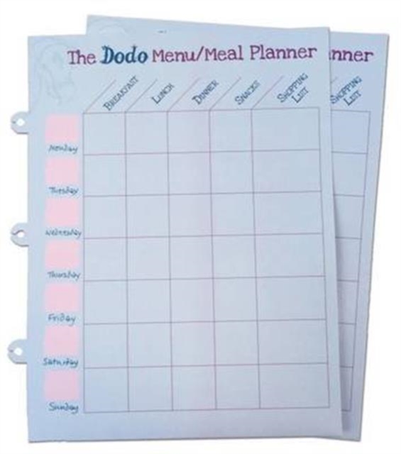 Dodo Pad Weekly Wipe-Clean Menu / Meal Planner : Suitable for Dodo Pad, Acad-Pad Desk Diaries and Dodo Blank Book, Other printed item Book