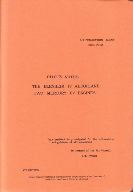 Air Ministry Pilot's Notes : Bristol Blenheim Mk IV, Paperback / softback Book