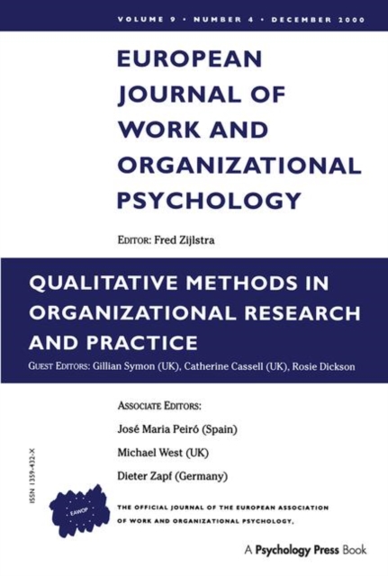 Qualitative Methods in Organizational Research and Practice : A Special Issue of the European Journal of Work and Organizational Psychology, Paperback / softback Book