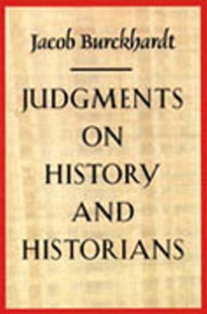 Judgments on History & Historians, Hardback Book