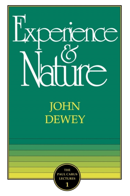 The Experience and Nature, Paperback / softback Book