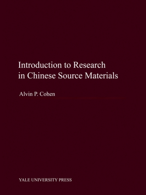 Introduction to Research in Chinese Source Materials, Paperback / softback Book