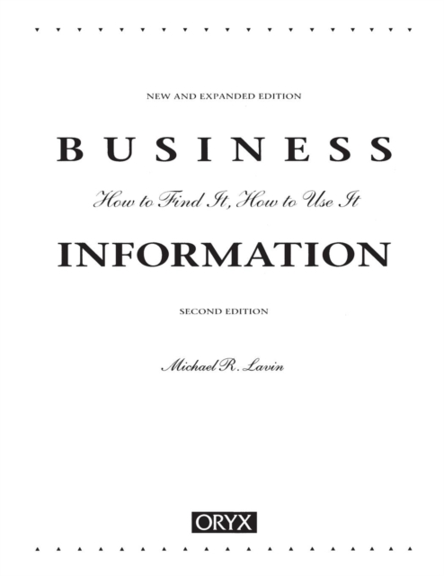 Business Information, Paperback / softback Book