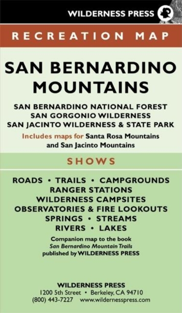 MAP San Bernardino Mountains : San Bernardino National Forest and San Gorgonio/San Jacinto Wild Areas, Sheet map, folded Book