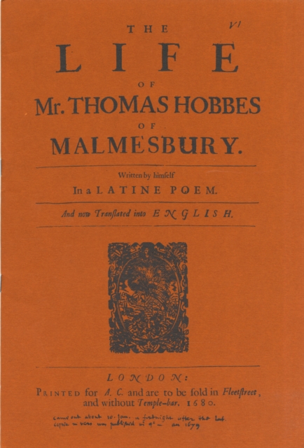 The Life of Thomas Hobbes of Malmesbury, Paperback / softback Book