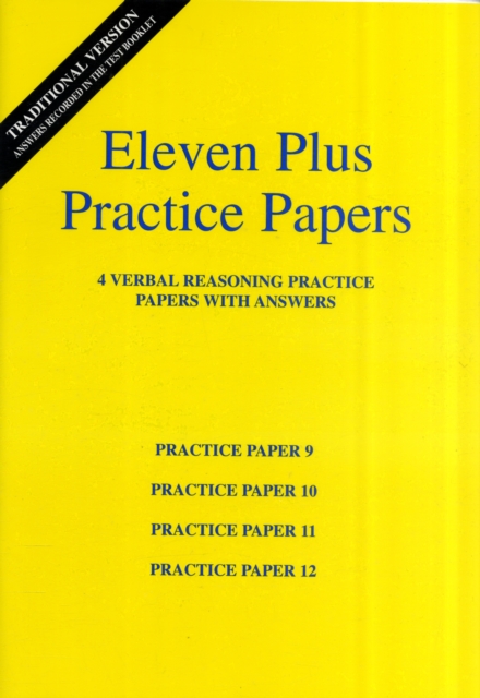 Eleven Plus Verbal Reasoning Practice Papers 9 to 12, Paperback Book