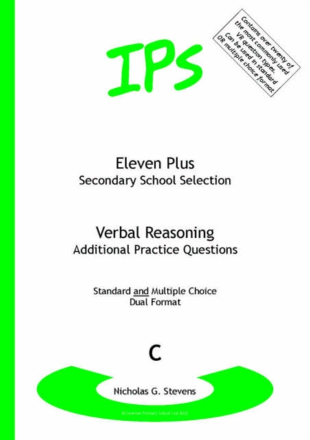 Eleven Plus / Secondary School Selection Verbal Reasoning - Additional Practice Questions : Bk. C, Paperback / softback Book