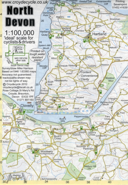 North Devon 1:100,000 (82), Sheet map, folded Book