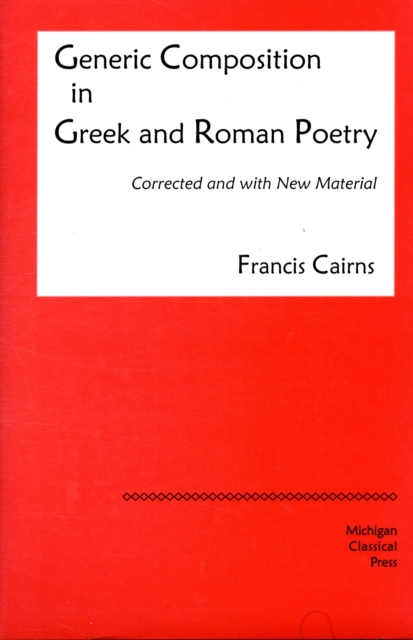 Generic Composition in Greek and Roman Poetry, Hardback Book