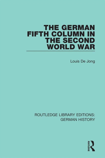 The German Fifth Column in the Second World War, EPUB eBook