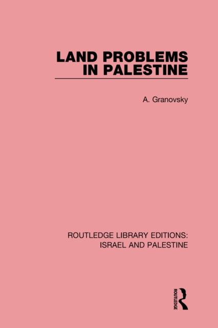 Land Problems in Palestine, PDF eBook