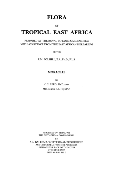 Flora of Tropical East Africa - Moraceae (1989), EPUB eBook