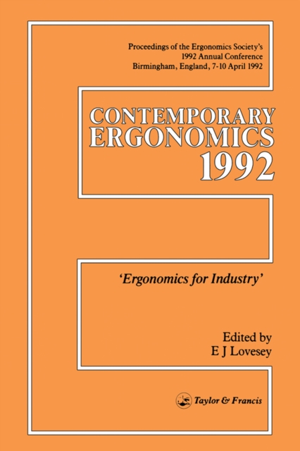 Contemporary Ergonomics : Ergonomics For Industry, EPUB eBook