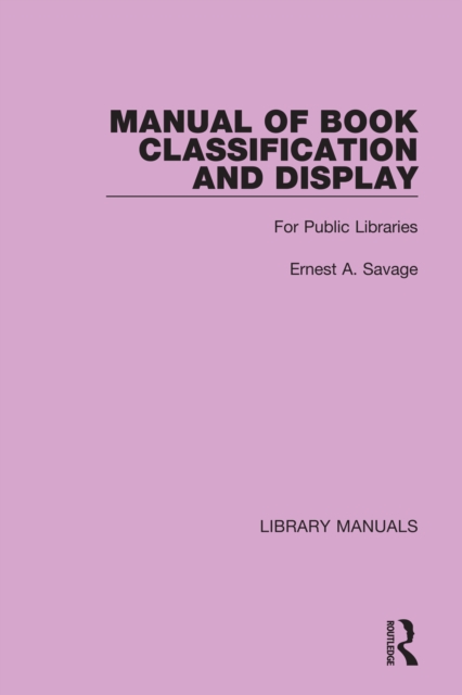 Manual of Book Classification and Display : For Public Libraries, PDF eBook