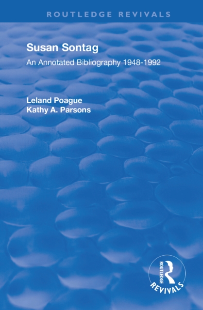 Susan Sontag : An Annotated Bibliography 1948-1992, EPUB eBook