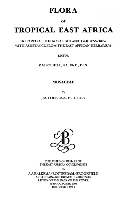Flora of Tropical East Africa - Musaceae (1993), PDF eBook