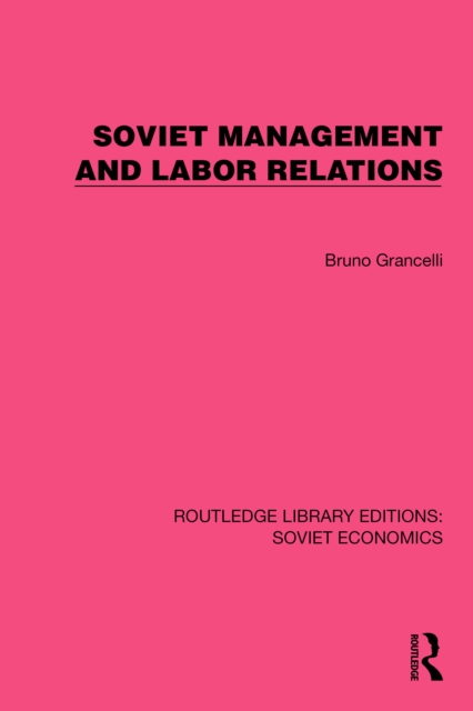 Soviet Management and Labor Relations, EPUB eBook