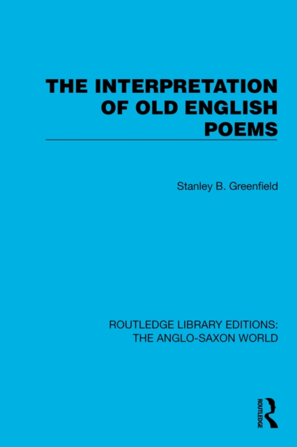 The Interpretation of Old English Poems, PDF eBook