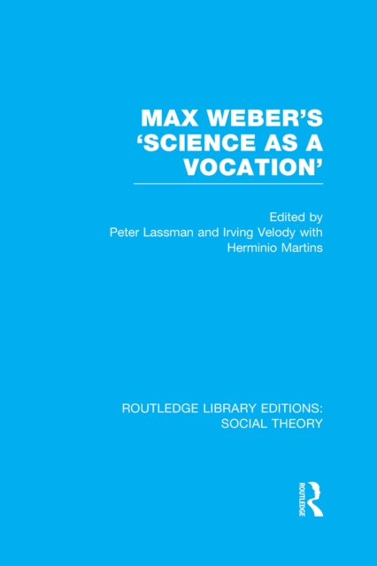 Max Weber's 'Science as a Vocation', PDF eBook