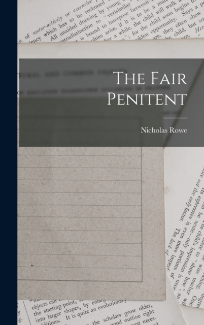 The Fair Penitent, Hardback Book