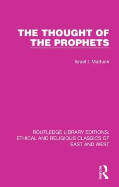 The Thought of the Prophets, Paperback / softback Book