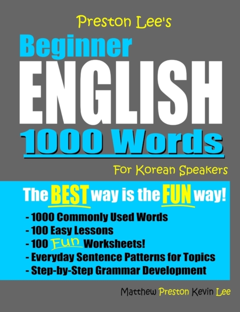 Preston Lee's Beginner English 1000 Words For Korean Speakers, Paperback / softback Book