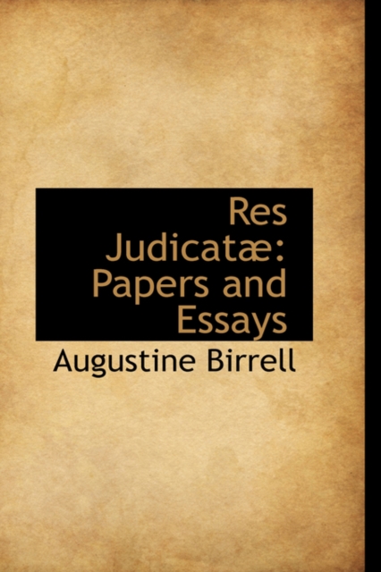 Res Judicat : Papers and Essays, Hardback Book