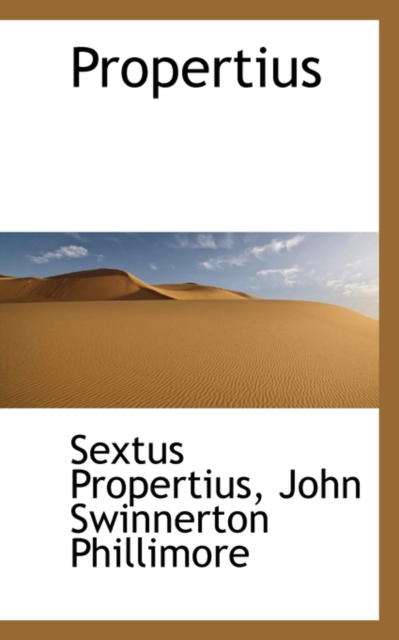 Propertius, Paperback / softback Book