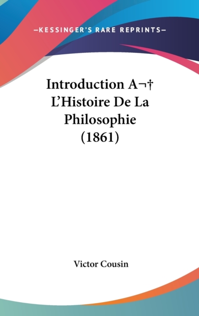 Introduction A L'Histoire De La Philosophie (1861),  Book