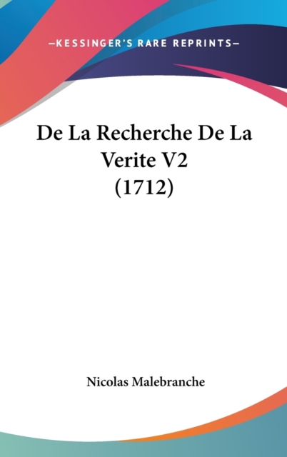 De La Recherche De La Verite V2 (1712),  Book