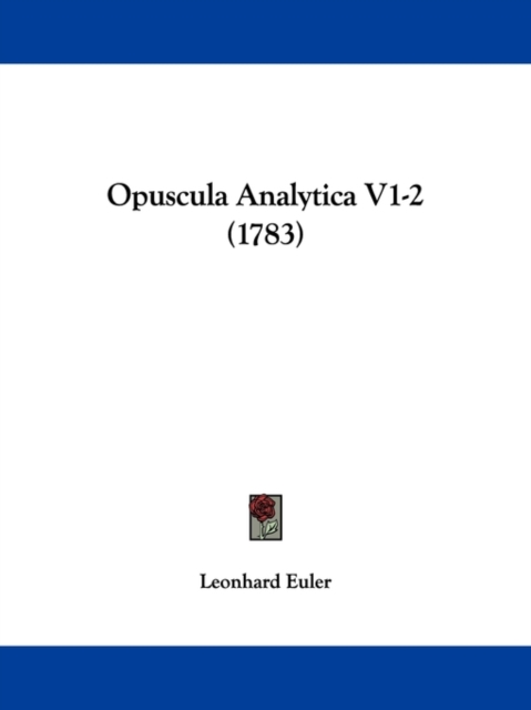 Opuscula Analytica V1-2 (1783), Paperback / softback Book